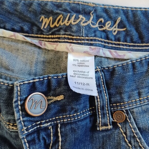 Maurices Womens Jeans Bootcut Midrise Dark Wash Stretch Size 11/12 R Size 12 - Picture 8 of 11